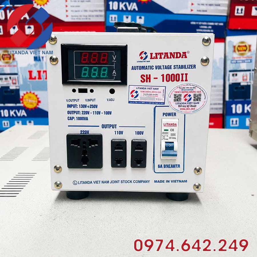 Ổn Áp 1KVA Dải 150-250V Litanda