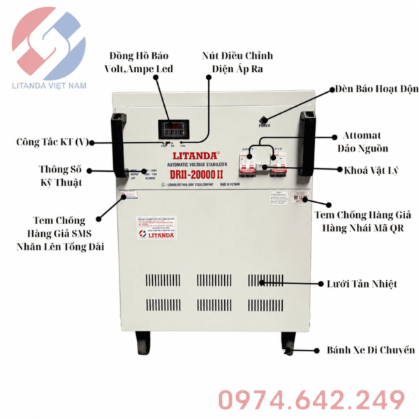 Ổn Áp 20KVA Dải 50-250V Litanda - Ảnh 2