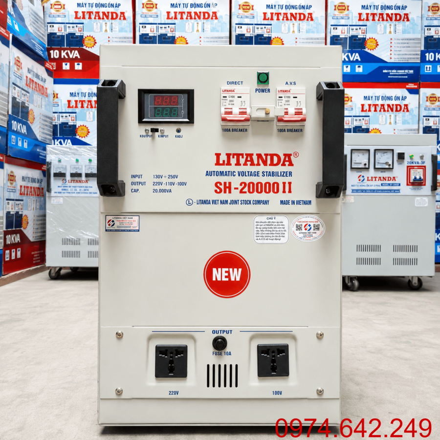 Ổn Áp 20KVA Dải 150-250V Litanda